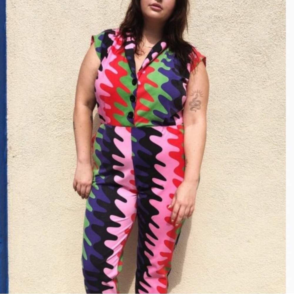 Nooworks Magic Suit Jumpsuit Static Print Large Knit Good Rainbow Blob Colorful